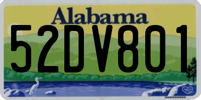 AL license plate 52DV801