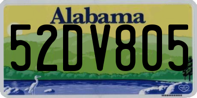 AL license plate 52DV805