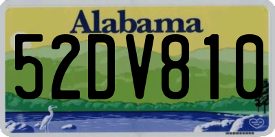 AL license plate 52DV810