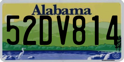 AL license plate 52DV814