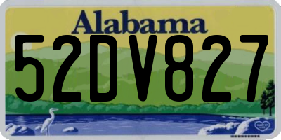 AL license plate 52DV827