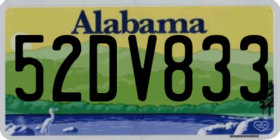 AL license plate 52DV833