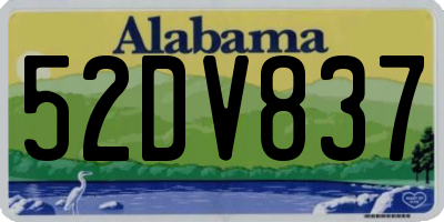 AL license plate 52DV837