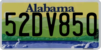 AL license plate 52DV850