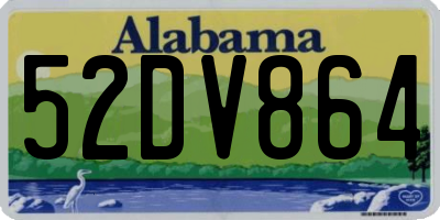 AL license plate 52DV864