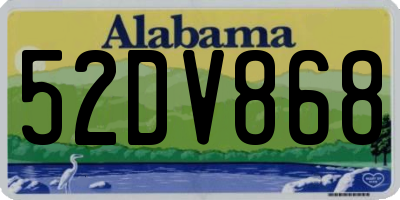 AL license plate 52DV868