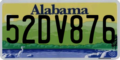 AL license plate 52DV876