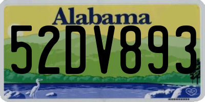 AL license plate 52DV893