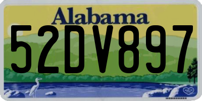 AL license plate 52DV897