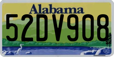 AL license plate 52DV908