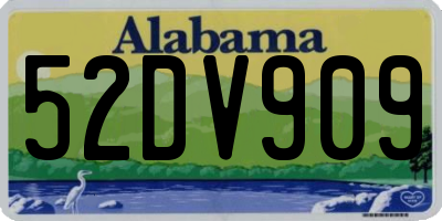 AL license plate 52DV909