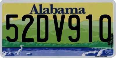 AL license plate 52DV910