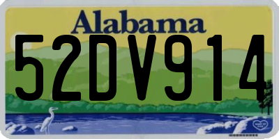 AL license plate 52DV914