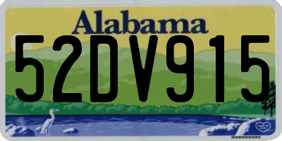 AL license plate 52DV915