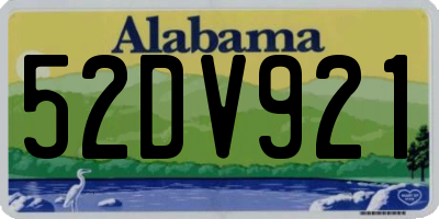 AL license plate 52DV921