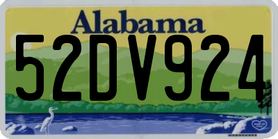 AL license plate 52DV924