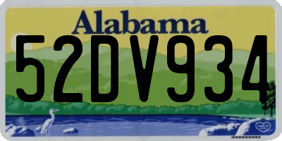AL license plate 52DV934