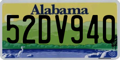 AL license plate 52DV940
