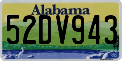 AL license plate 52DV943