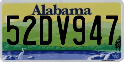 AL license plate 52DV947