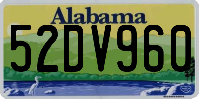 AL license plate 52DV960