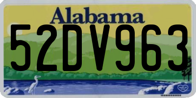 AL license plate 52DV963