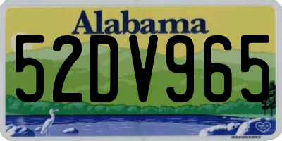 AL license plate 52DV965