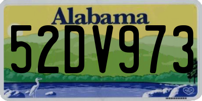 AL license plate 52DV973