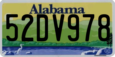 AL license plate 52DV978