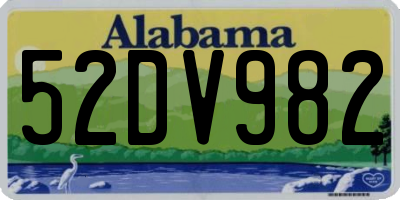 AL license plate 52DV982