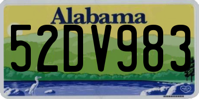 AL license plate 52DV983