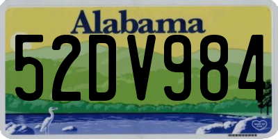 AL license plate 52DV984