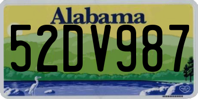 AL license plate 52DV987
