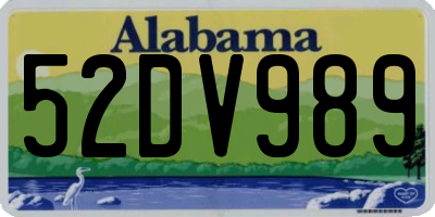 AL license plate 52DV989
