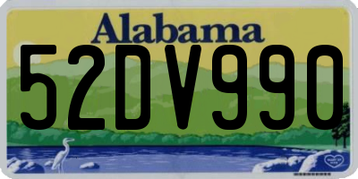 AL license plate 52DV990