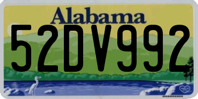AL license plate 52DV992