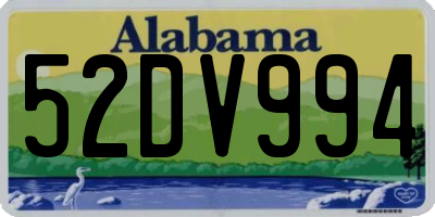 AL license plate 52DV994
