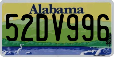 AL license plate 52DV996