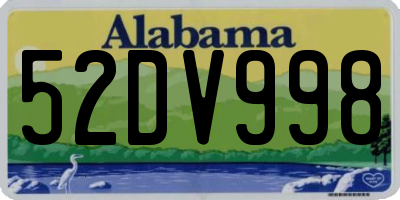 AL license plate 52DV998