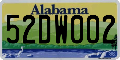 AL license plate 52DW002