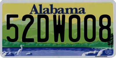 AL license plate 52DW008