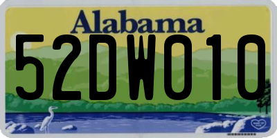 AL license plate 52DW010