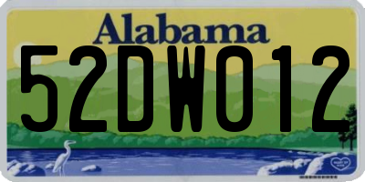 AL license plate 52DW012