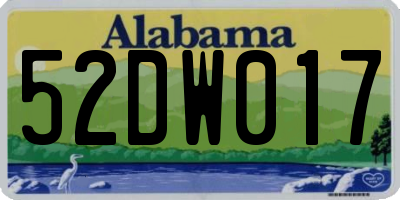 AL license plate 52DW017