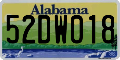 AL license plate 52DW018