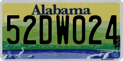 AL license plate 52DW024