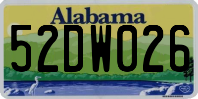 AL license plate 52DW026