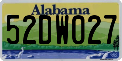 AL license plate 52DW027