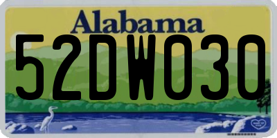 AL license plate 52DW030