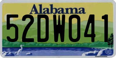 AL license plate 52DW041